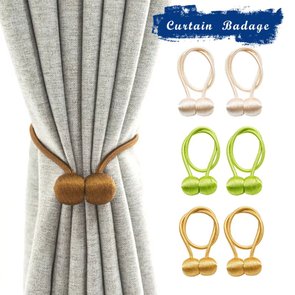 Polyester Magnetic Curtain Tieback Holder, Buckle Clip, Decorative Home Accessory, Tie Ring Buckle, 2 Pcs