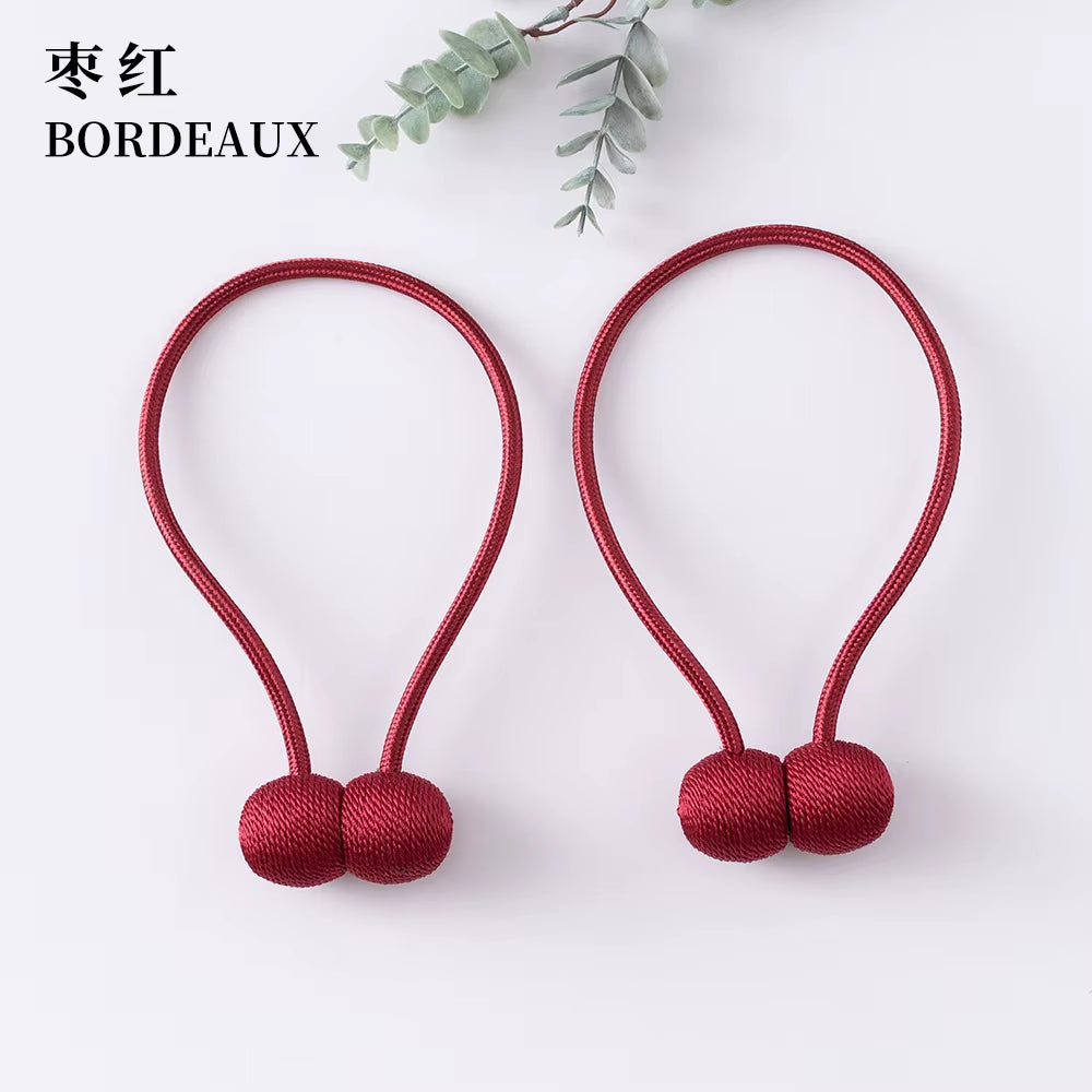 Elegant Magnetic Curtain Tiebacks – 2-Pack Decorative Polyester Buckle Clips for Effortless Style and Hold